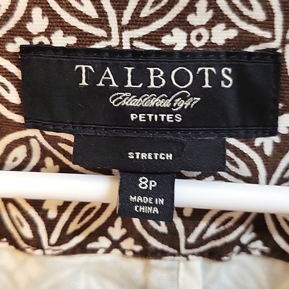 Talbots, size 8P, brown and white - Picture 2 of 4